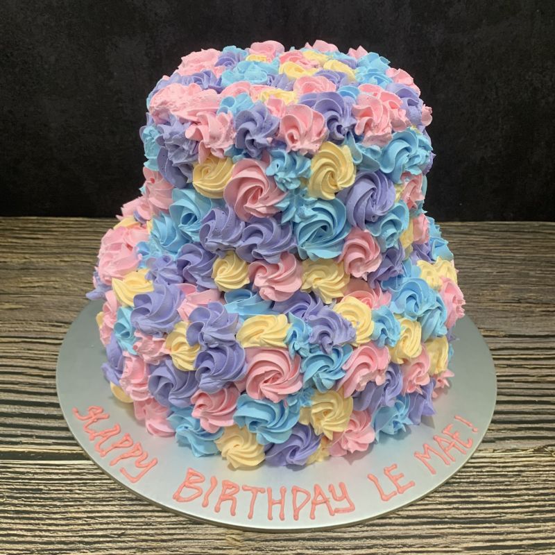 2-Tiers Floral Cake