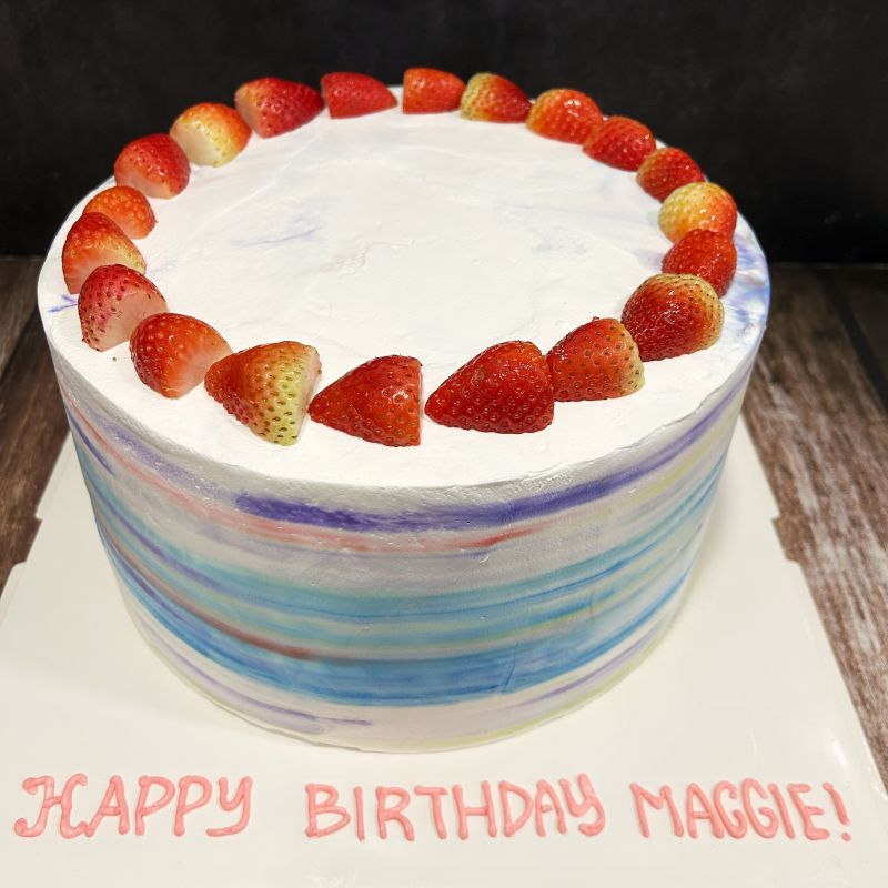 Strawberry Cake (Smooth Finish Water Colour Cake)