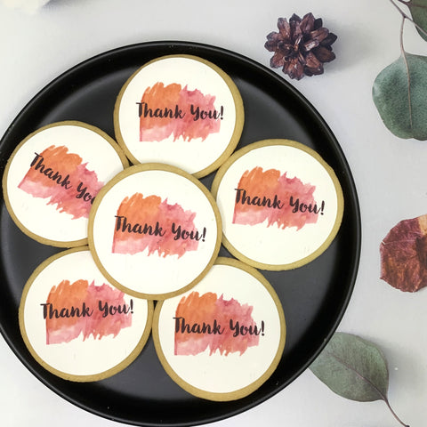 Thank You Customised Cookies (icing image) - no skirting