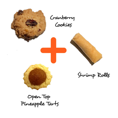 Abundance Set @ $60 (Open Tarts + Cranberry Cookies + Shrimp Roll)