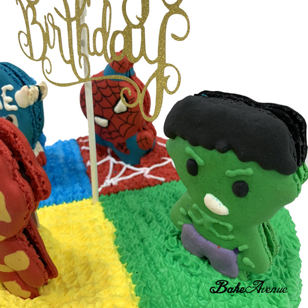 Avengers Macaron Topper Cake (Design 2)