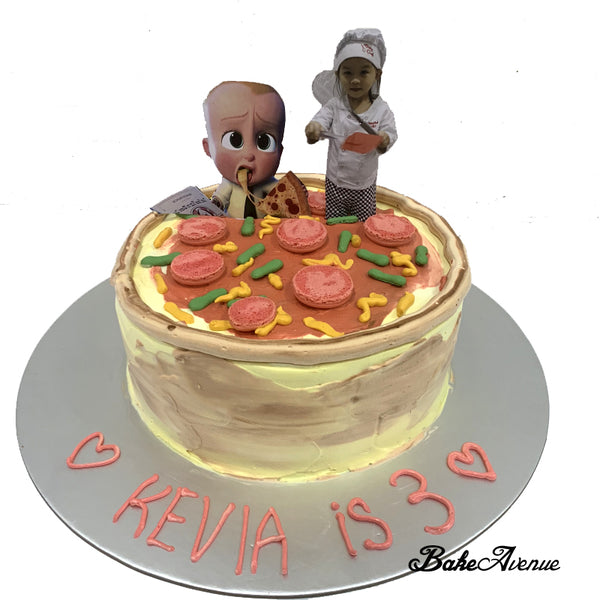 Baby Boss Cake (With Pizza Cake Design)