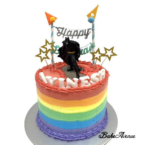 Batman Topper Rainbow Cake