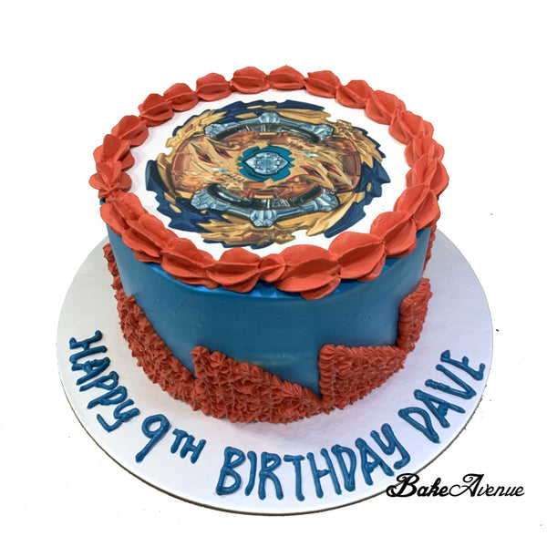 Beyblade Burst icing image Ombre Cake (Smooth Finish)