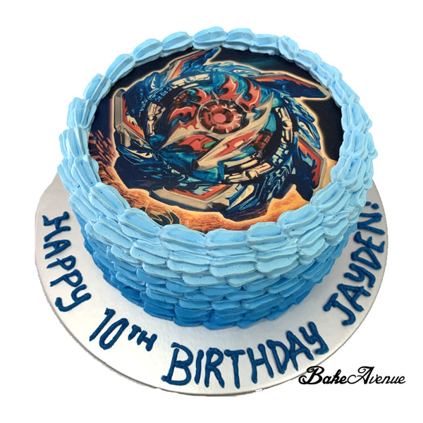 Beyblade Burst icing image Ombre Cake