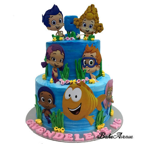 Bubble Guppies Paper Toppers 2-Tiers Cake