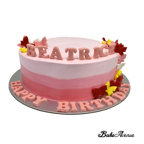 Butterfly Theme Ombre Cake