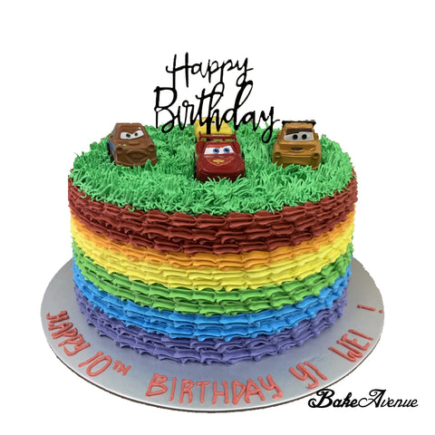 Cars (Movie) Topper Rainbow Cake