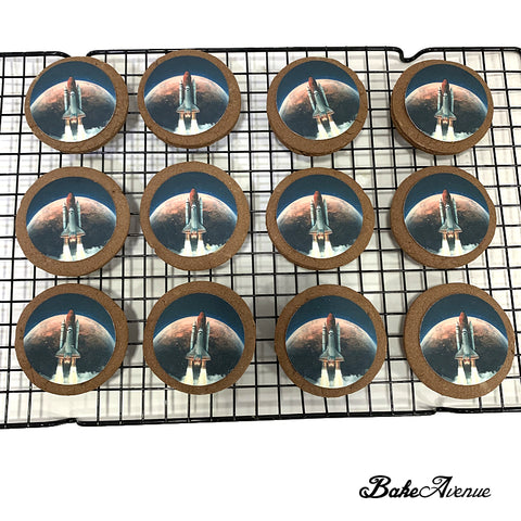 Corporate Orders - Customised Chocolate Cookies - Company Theme (Round) - No skirting