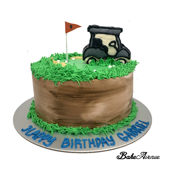 Golf Theme Macaron Topper Ombre Cake (Design 2)