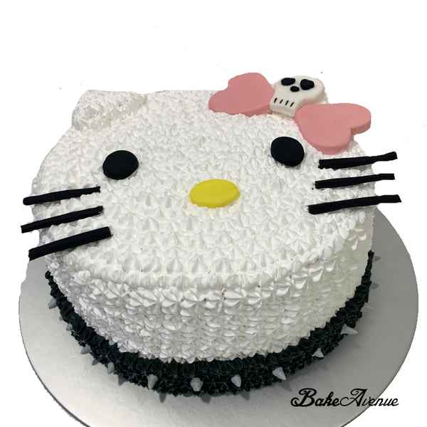 Hello Kitty Face (Goth style) Cake