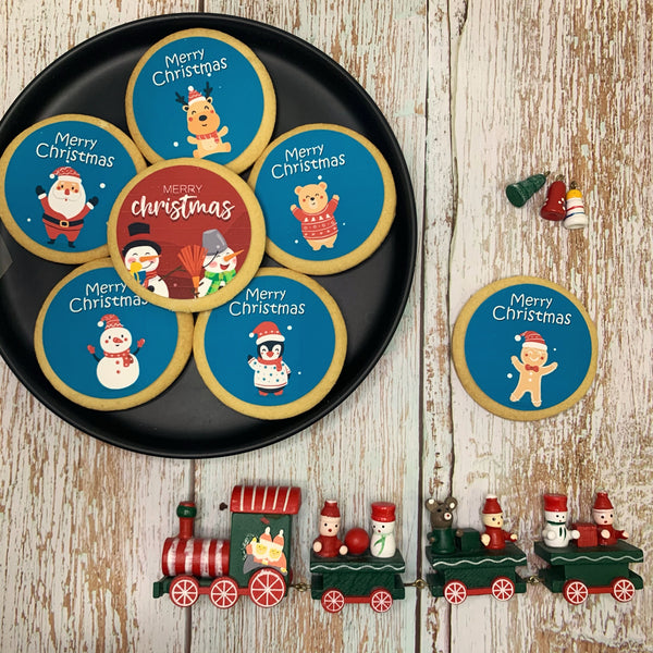 Christmas Cookies - Christmas Round Icing Image Cookies (no skirting) - $3.30