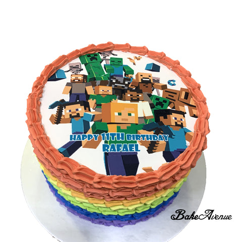 Minecraft icing image Rainbow Cake