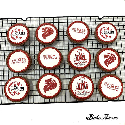 Singapore National Day icing image Cookies (Chocolate)