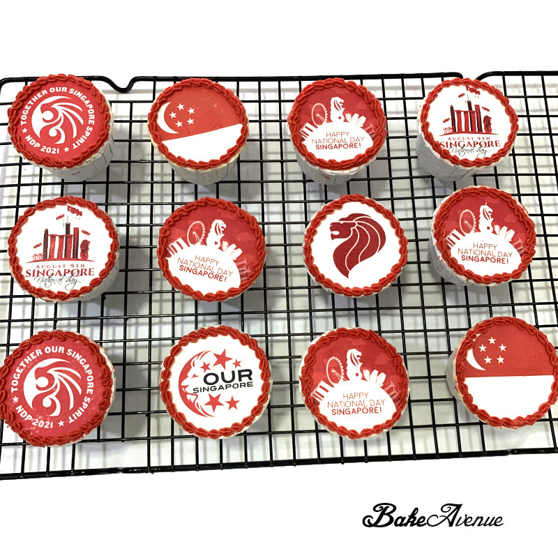 Singapore National Day icing image Cupcakes
