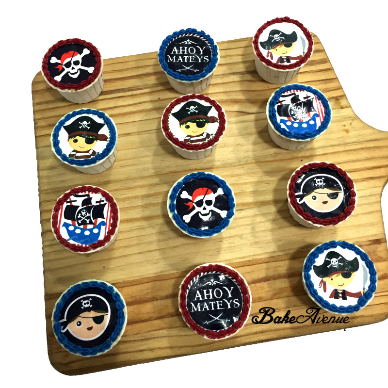 Pirates Theme icing image Cupcakes