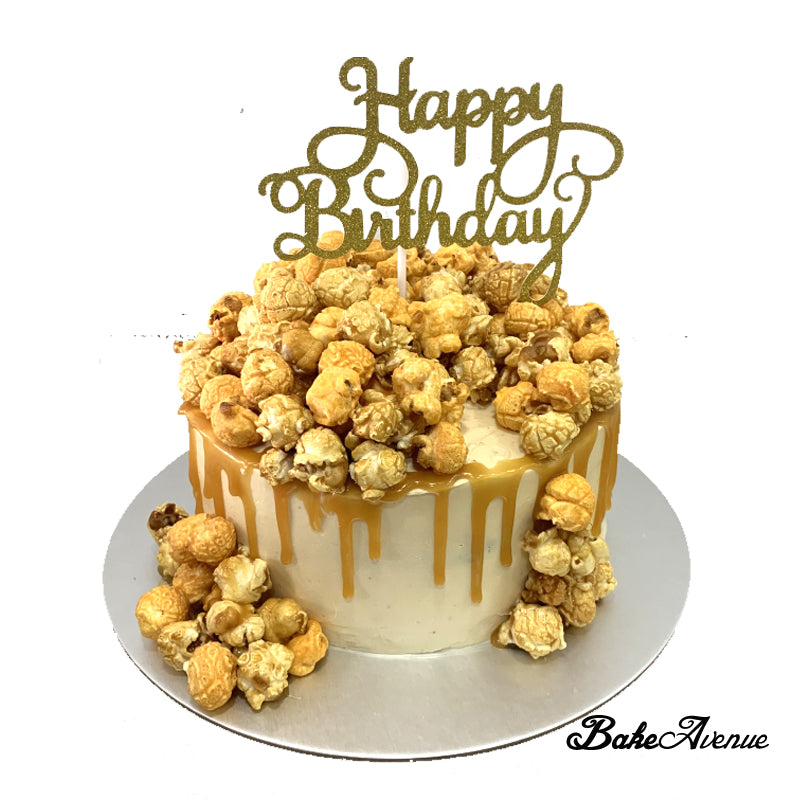 Salted Caramel Popcorn Buttercream Cake