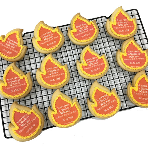 Corporate Orders - Customised Cookies - Company Anniversary (Fire)