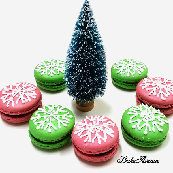 Christmas Macarons - Snowflake Design - $2.80