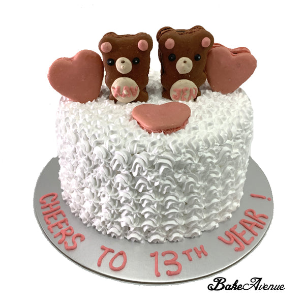 Wedding Anniversary Macaron Topper Ombre Cake