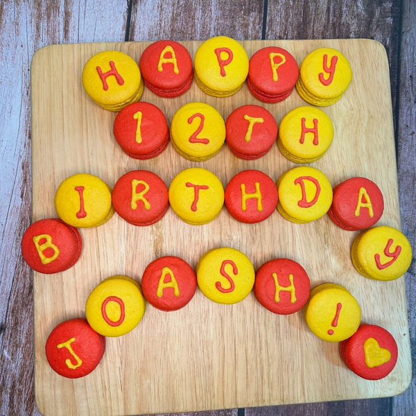Alphabet Birthday Macarons