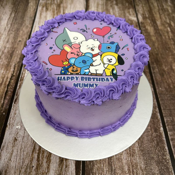 Kpop BT21 icing image Ombre Cake (Smooth Finish)