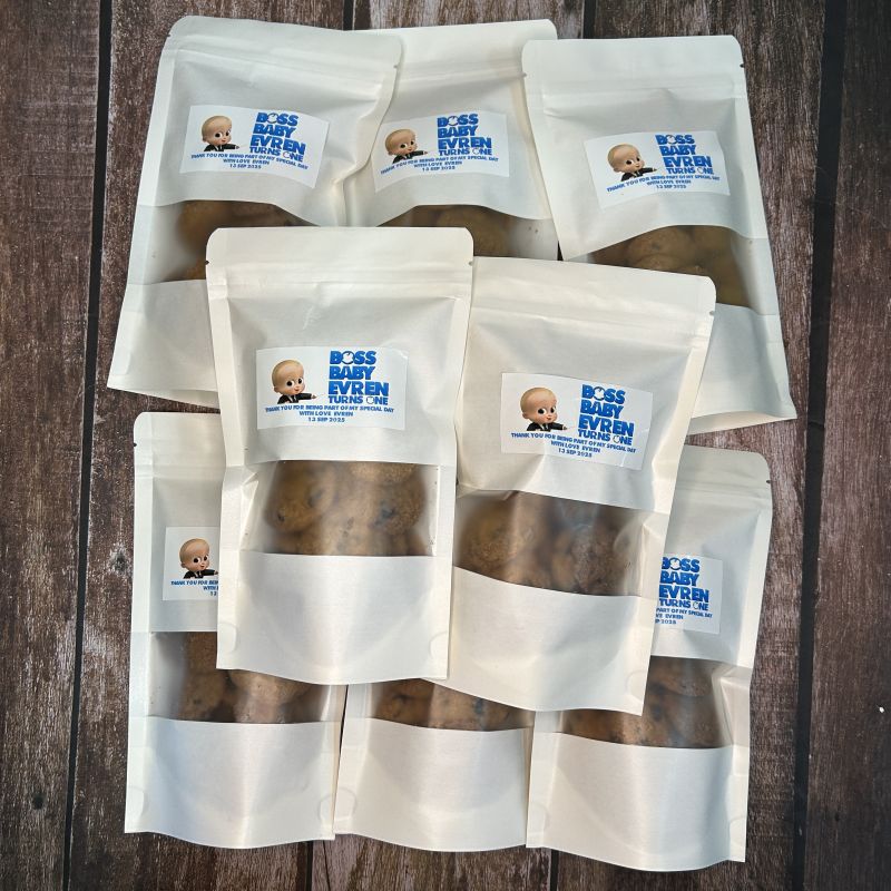 Baby Boss Theme Cookies -  Nutty Chocolate Chips Cookies in a Ziplock sealed Bag - $6