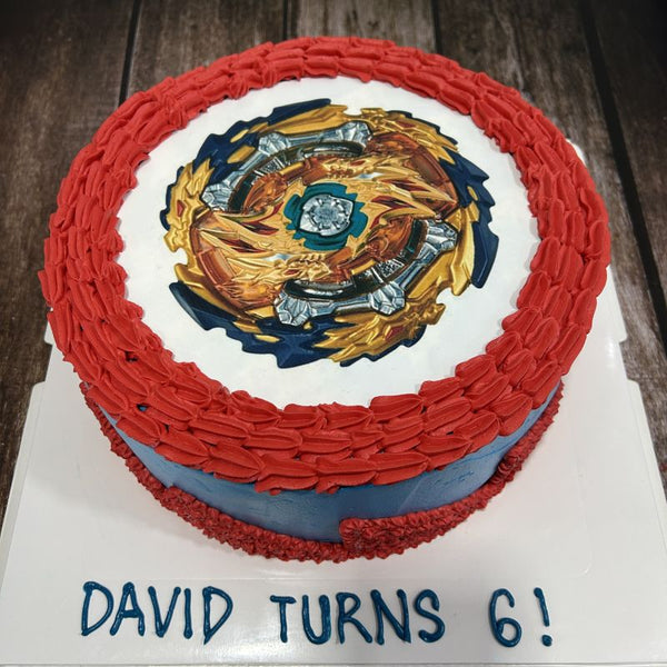 Beyblade Burst icing image Ombre Cake (Smooth Finish)
