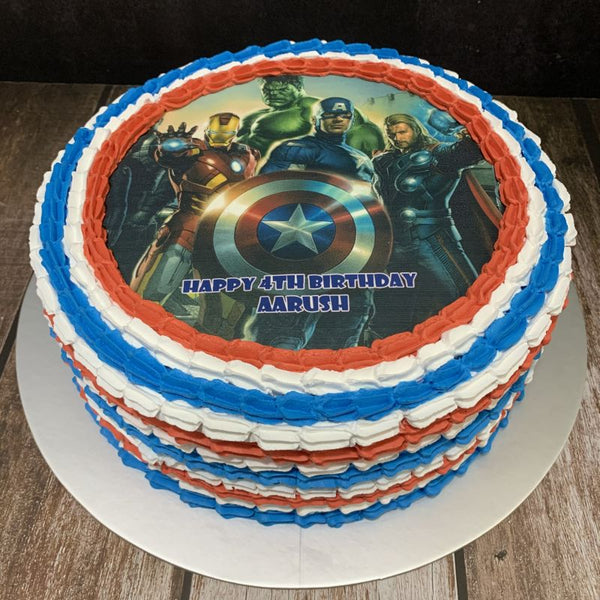 Avengers icing image Ombre Cake