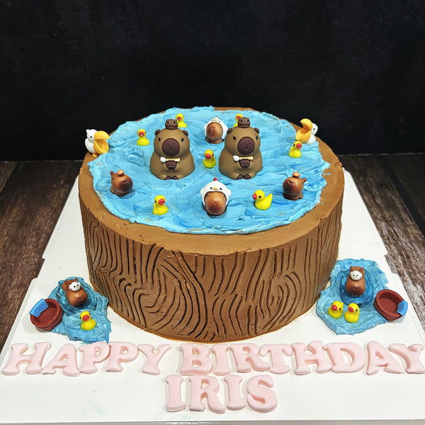 Capybara Hot Tub Cake