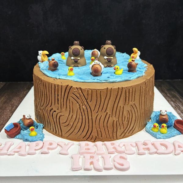 Capybara Hot Tub Cake