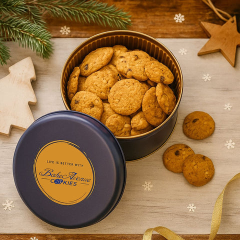 Corporate Orders - Christmas Goodies (CHOC cookies in a tin) with Christmas greetings