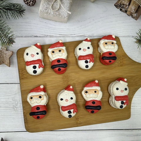 Christmas Macarons - Snowman & Santa (with body) Designs - $3.40
