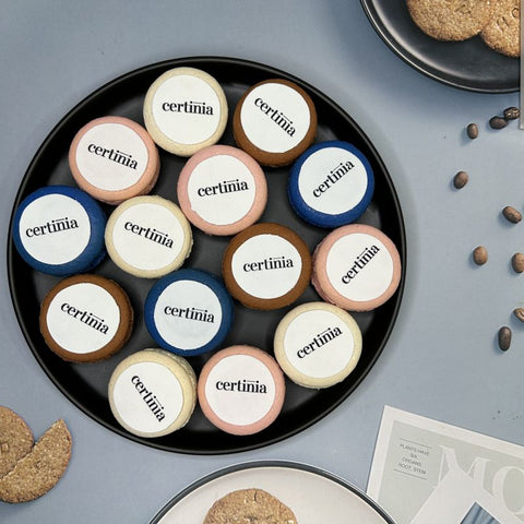 Corporate Orders - Round Macarons | Company Logo