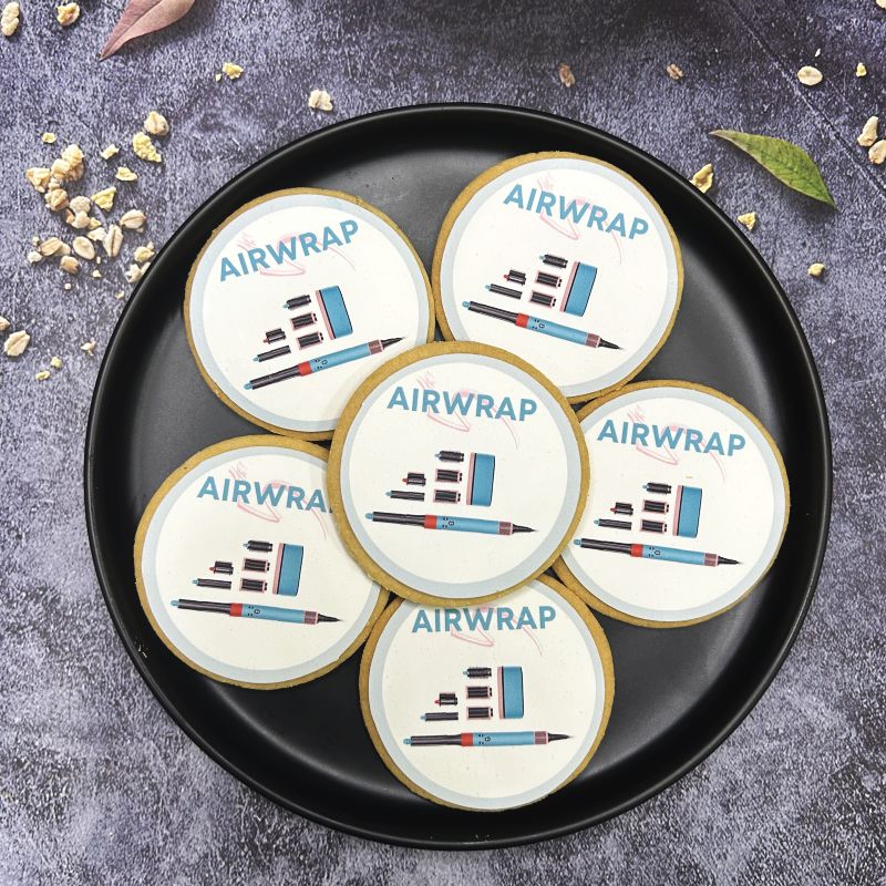Corporate Orders - Customised Cookies - Company Product & Product Name (Round) - No skirting