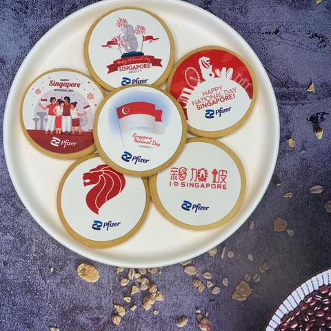 Corporate Orders - Customised Cookies with logo - Occasion (Singapore National Day) - No Skirting