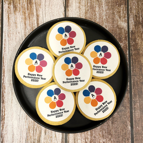 Corporate Orders - Customised Cookies - Company Event (Round) - No skirting