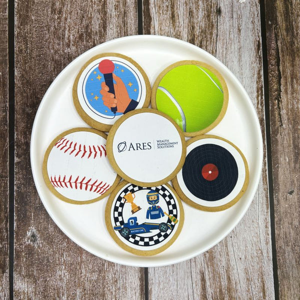 Corporate Orders - Customised Cookies - Company Logo (Round) - No skirting