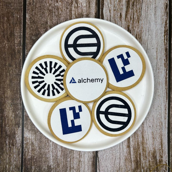 Corporate Orders - Customised Cookies - Company Logo (Round) - No skirting
