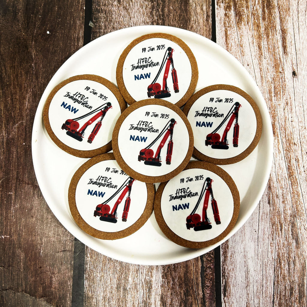 Corporate Orders - Customised Chocolate Cookies - Company Theme (Round) - No skirting