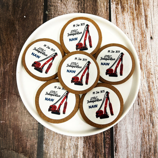 Corporate Orders - Customised Chocolate Cookies - Company Theme (Round) - No skirting