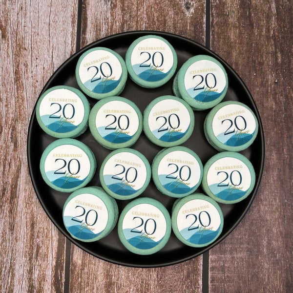 Corporate Orders - Round Macarons | Company Logo