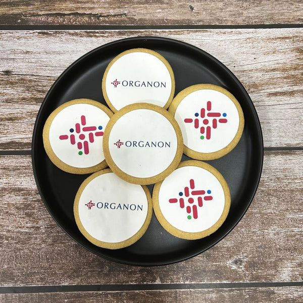 Corporate Orders - Customised Cookies - Company Logo (Round) - No skirting