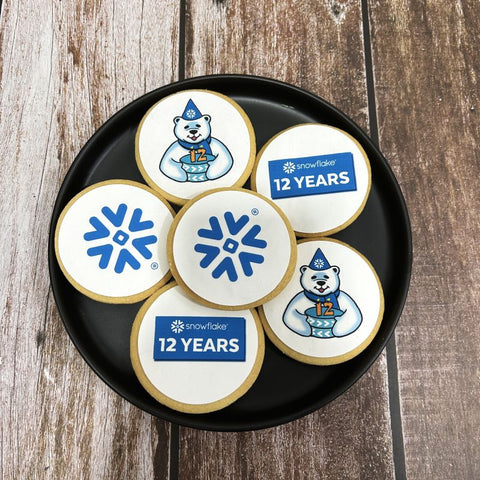 Corporate Orders - Customised Cookies - Company Anniversary (Round) - No Skirting