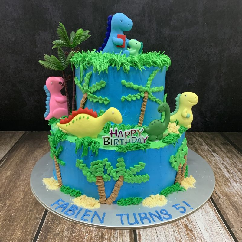 2-Tiers Cake (Dinosaur Theme)