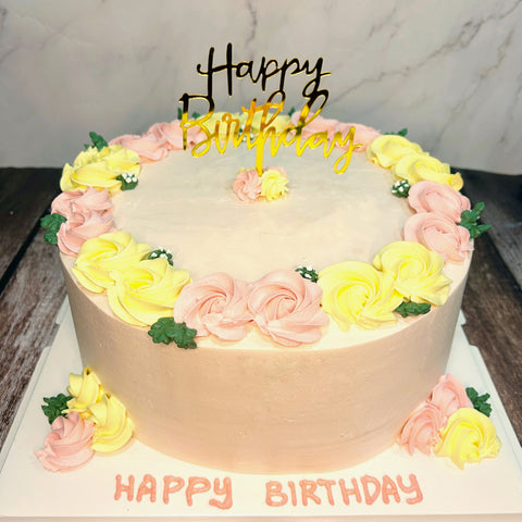 Floral Ombre Cake (Smooth Finish)