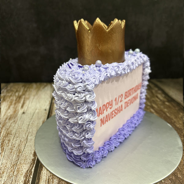 Half Year Old Purple Cake with Crown