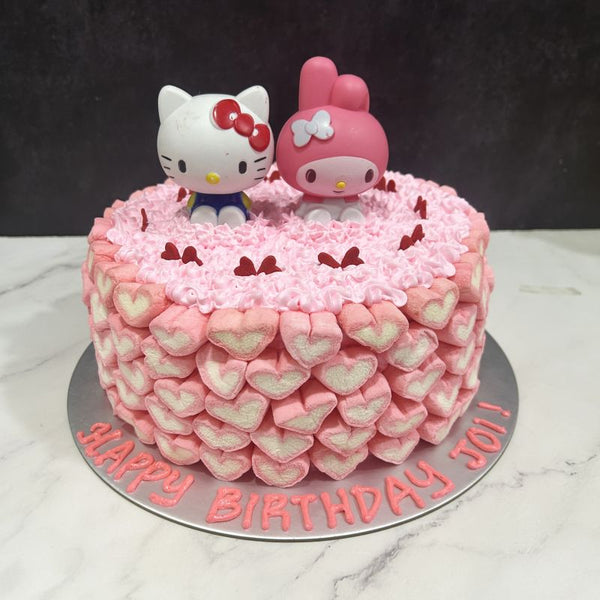 Hello Kitty My Melody Topper Ombre Marshmallow Cake (Heart)