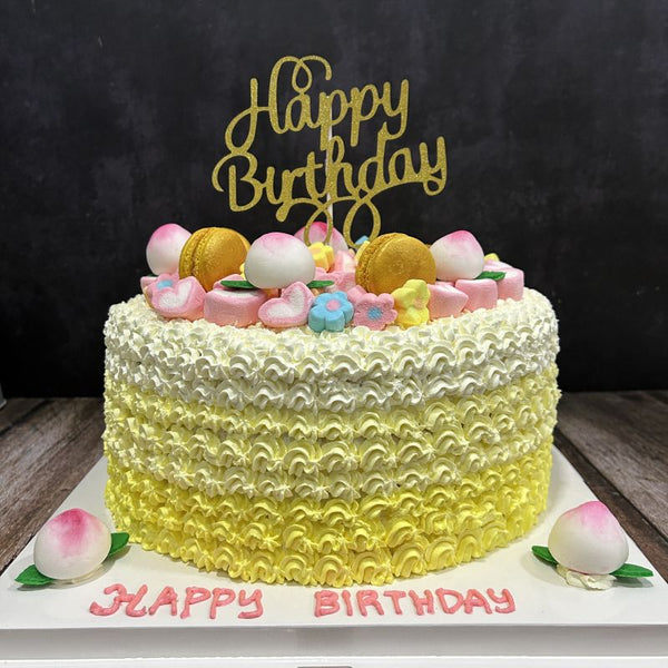 Longevity 寿 Ombre Cake (Happy Birthday Topper)