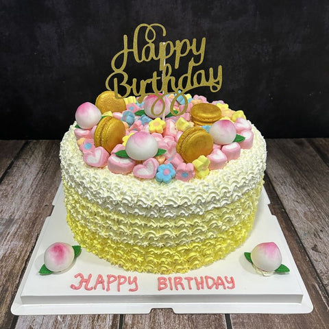 Longevity 寿 Ombre Cake (Happy Birthday Topper)